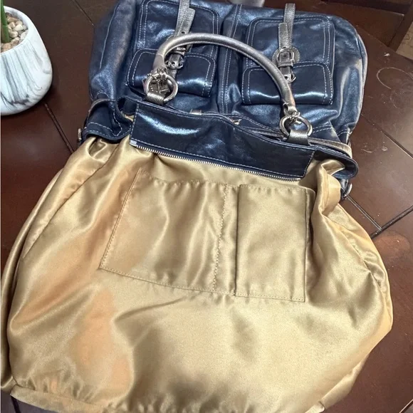 Coach Limited Edition XL North South Tote Metallic Blue - Picture 14 of 16